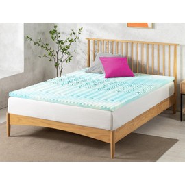 Tulo Gel Memory Foam Cooling Mattress Topper 2/3/4-Inch | 5-Zoned Support Pressure Relief & Ventilation | Cooling Gel Foam | 2 INCH - Full Size