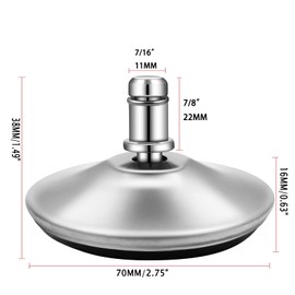 uvce Office Chair Bell Glides Replacement Swivel Caster Wheels to Fixed Stationary Castors，Adjustable Castor Low Profile Stool with Separate Self Adhesive Felt Pads 5pcs