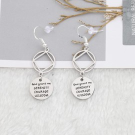 WSNANG NA Earrings 12 Step Addict Jewelry Narcotics Anonymous Gift Recovery Sobriety Gift (NA Earrings)