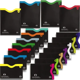 Juego de 18 fundas de bloqueo RFID: 14 soportes para tarjetas de crédito y 4 protectores para pasaportes, protección contra robo de identidad premium para hombres y mujeres. Diseño delgado para