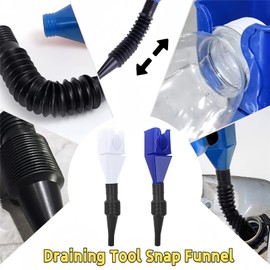 Retractable Fuel Funnel 2-Pack, Durable & Foldable Design, Flexible Plastic Auto Oil Funnel for Cars & Motorcycles, Oil Change Accessories. (Blue + White)