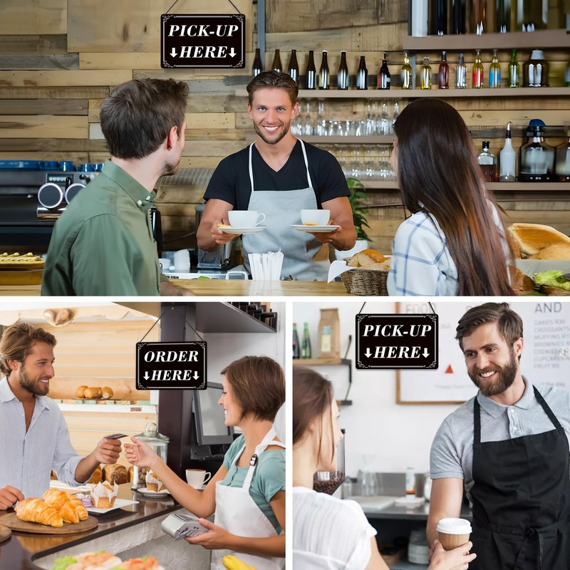 1Pack Order Here Pick Up Here Signs, Double-Sided Durable PVC