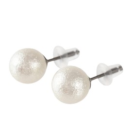 Yumi sienne Pearl Earrings, Women's, Air Pearl, Daisy, Popular, Ceremonial Occasions, Simple, Made in Japan, 8mm/ホワイト, Resin pearl (artificial pearl)