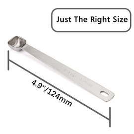 BERYLER 1PCS 1/4 Teaspoon(1/4tsp, 1/12tbsp, 1.25ml) Single Tiny Square Bowl Measuring Spoon, Small Individual Stainless Steel Measure Spoons Only