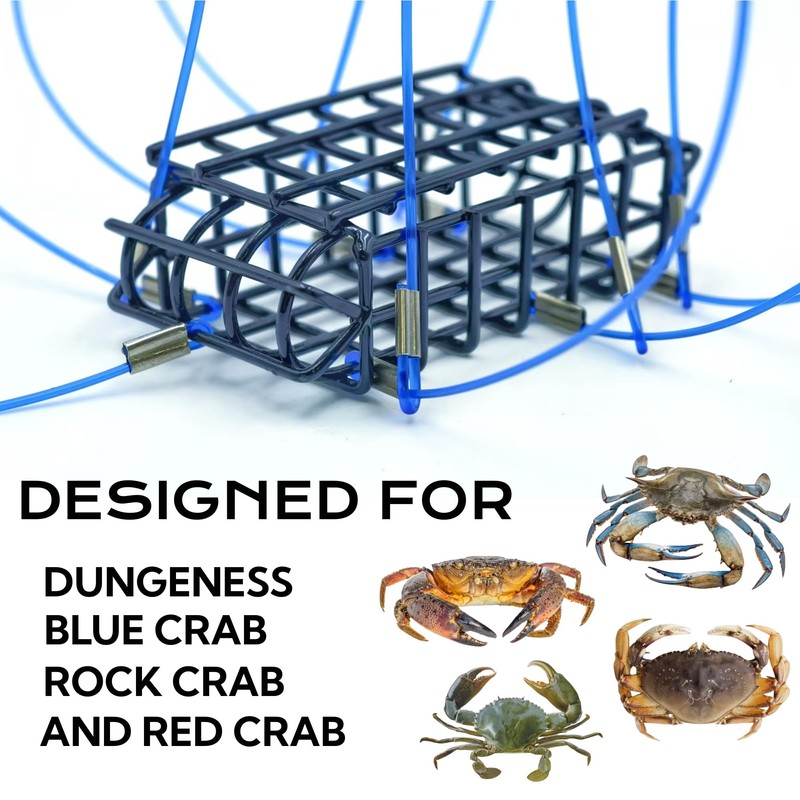 AQWXC 6-Loops Crab Trap for Fishing Pole, Crab Snare for