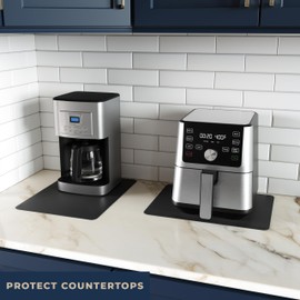 GASARÉ, Extra Large, Thick, Silicone Mat for Kitchen Counter, Heat Resistant Mat, Countertop Protector, Non-Slip, Easy to Clean, Cuttable, 16 x 12 Inches, Black