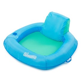 SwimWays Spring Float Premium SunSeat Blue Inflatable Swimming Chair