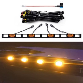 AUXLIGHT Car Accessories, 4PCS LED Front Grille Raptor Lights with Fuse & Wiring Harness, Compatible with 2012 2013 2014 2015 Toyotaa Tacoma (Amber)