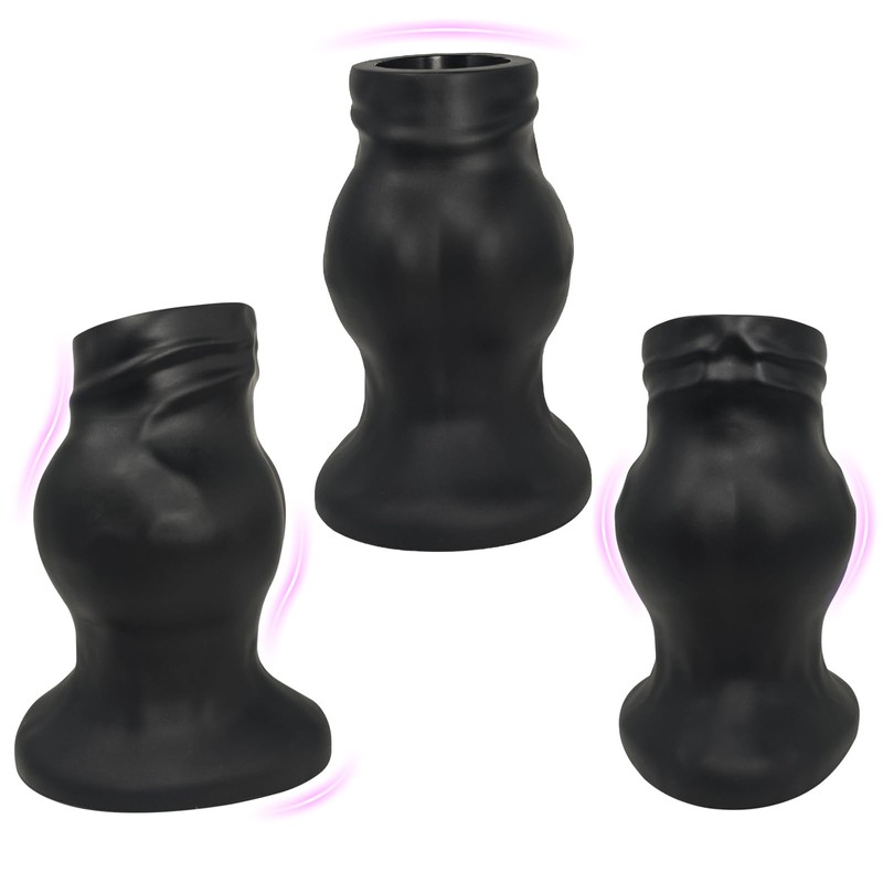 Super Big Hollow Anal Butt Plugs:Hollow Tunnel Liquid Silicone Anal