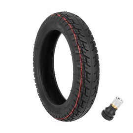 LHROPA 10" 10 x 2.125 10-inch Rubber Off-road Tubeless Tire + Straight nozzle Explosion-proof Tyre Replace for Segway Ninebot F Series (F20 F25 F30 F40) D28U Electric Kick Scooter Wheel Parts
