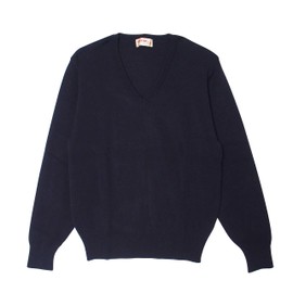 Wool blend sweater made in Japan unisex school students (L, Navy), navy
