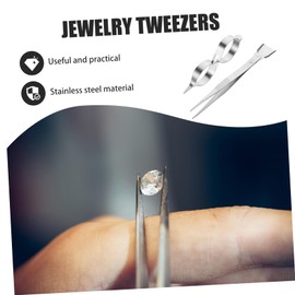 Gadpiparty Metal Jewelry Making Tweezers Durable Metal Craft Tweezers with Gourd Shaped Rebound Clip and Shovel Tip Practical Tool for Jewelry Assembly Beadwork and Laboratory Use