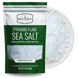 Flaky Sea Salt, Pyramid Flake Finishing, Gourmet Steak Salt, 3 oz Pouch