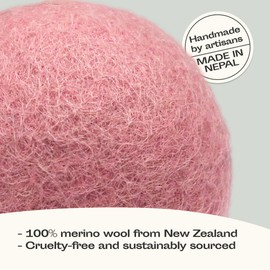 MEOWFIA Wool Ball Toys - 6-Pack of Safe for Cats and Small Dogs Balls - 1.5 Inch Felted Wool Cat Toy and Dog Toy - Perfect with Cat Cave - Silent - Mini Tennis Balls - (1,5in, Pink)