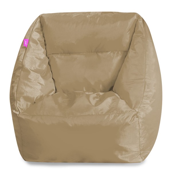Posh Creations Structured Comfy Bean Bag Chair for Gaming, Reading, and Watching TV, Coronado Chair, Microsuede - Camel