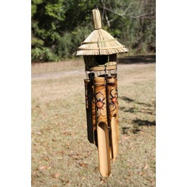 Stoneledge Investments Beach Theme Patio Decor Valentine Gift Bamboo Wind Chime Birdhouse - G-73