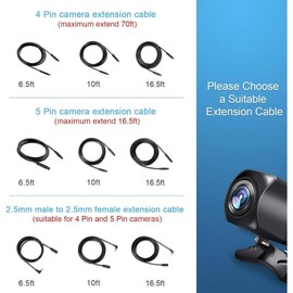 2.5mm Male to Female Backup Camera Extension ,10ft Rear View Camera Extension Cord for Dash Cam Mirror Cam Rearview Camera,Reverse Camera Wire for  Pickup Truck SUV Van Rv Trailer - Colour: 10ft Extension Cable