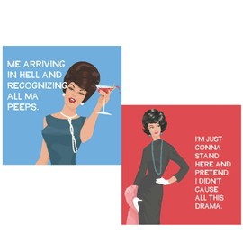 Sassy Funny Cocktail Napkins for Women 40 Count - Ma' Peeps, All This Drama