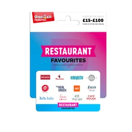 One4all Restaurant Favourites - UK Redemption - Delivered by post