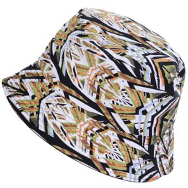 BYOS Unisex Reversible Packable Print Cotton Bucket Fishman Summer Sun Hat Cap