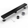 Shower Drain Stainless Steel for Bathroom: Black Linear Shower Drain