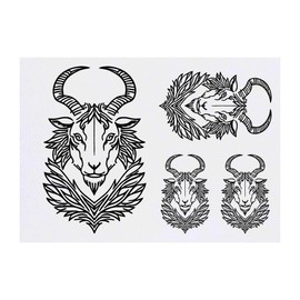 Azeeda 4 x 'Ziegenmotiv' Temporäre Tattoos - Wasserfest, Hautfreundlich & Ungiftig · Transfers in Verschiedenen Größen (TO00067576)