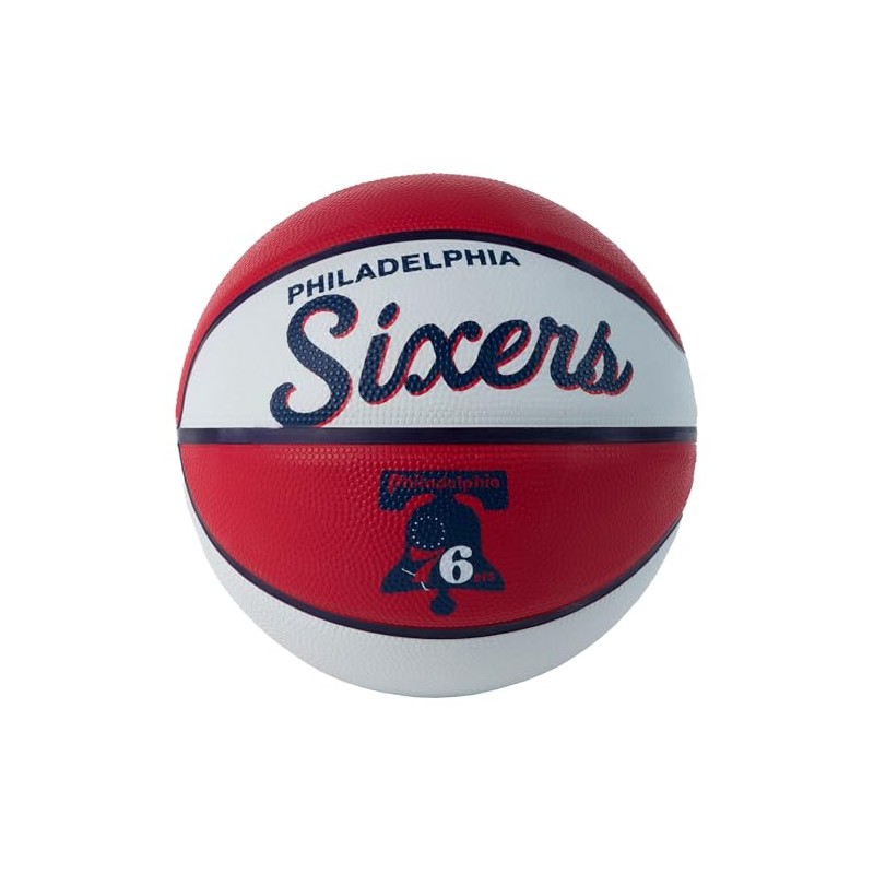 Wilson PHILADELPHIA 76ERS TEAM RETRO Outdoor Rubber Basketball Size: MINI