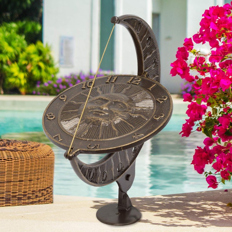 Whitehall Products Sun and Moon Sundial, French Bronze