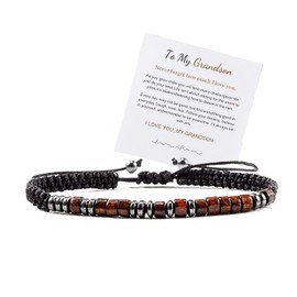 To My Grandson Bracelet, Morse Code I Love You bracelet for Grandson,Gifts for Grandson From Grandma/Grandpa