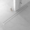 Bernkot Linear Shower Drain 48", Brushed Floor Drain with Tiled Insert Grate & Hair Strainer, 304 Stainless Steel Bathroom 2-in-1 Tiled in Drain, CUPC Certified (Brushed, 48'')