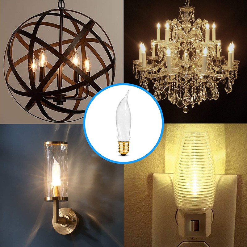 OHLECTRIC CA5 Incandescent Decorative Light Bulb - Flame Shaped Light