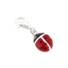 Queenberry Sterling Silver Ladybug Enamel European Style Clasp Charm