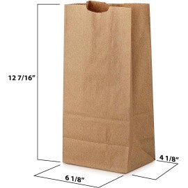 choice Brown Paper Bags -8 lb Disposable Paper Lunch Bags Sack Bulk Strong Grocery Bags - 100 BAGS