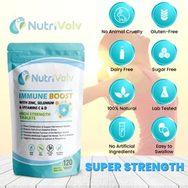 Immune Boost - Full of Vitamin C, D3, Zinc, and Selenium High Strength Healthcare Pills for Men and Women -120 Tablets