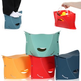 4Pcs Airplane Foot Rest, Portable Footrest for Air Travel, Lightweight Folding Camping Stool for Home & Office（Red, Yellow, Blue, Green）