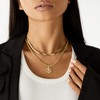 KissYan Gold Initial Necklace for Women, 14K Gold Plated Round