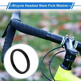VekAuto Bicycle Headset Spacer, 3 mm MTB Bicycle Headset Stem Washer Universal for 1 1/8 Inch Front Fork Threadless Aluminium Alloy Black