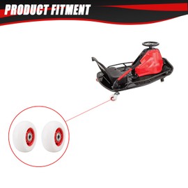 KAMIER - Ruedas de repuesto de 76 mm x 30 mm para niños con ruedas de repuesto para coches eléctricos Crazy Cart XL DLX Shift Rueda trasera Go Kart Drifting Krazy Carro de 76 mm x 30 mm, piezas rojas