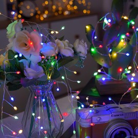 Clearhill 2Pack USB Fairy Lights with Remote Control, 20ft/6M 200LED Color Firecracker Cluster Lights, 8 Modes, Waterproof Copper Wire String Lights for Bedroom, Wedding, DIY, Garden Decor