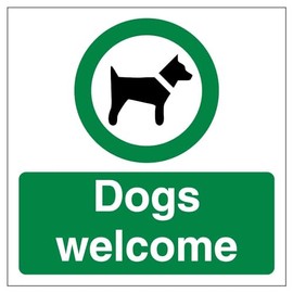Vsafety Dogs Welcome - 150mm x 150mm - Window Sticker