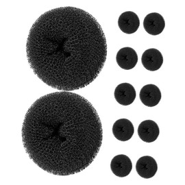 IWOWHERO 12pcs Elastic Hair Bun Donut Makers for Women Portable DIY Hair Styling Holders Comfortable Grip for Stable Updo Travel Office Daily Use
