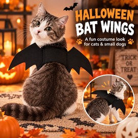 Bat Wings Pet Costume for Cats & Dogs – Black Halloween Cosplay Wings for Parties, Photos & Dress-Up