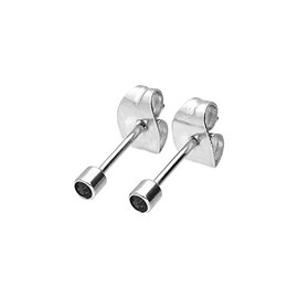 FILANGO Classic Surgical Steel Stud Earrings with Crystal in 4 Beautiful Colours 1 Pair, Stainless Steel, Crystal