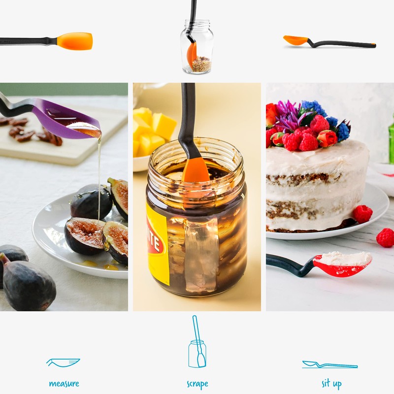 Dreamfarm Mini Supoon Non-Stick Sit-Up Silicone Scraping Cooking Spoon, Jar