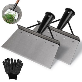 SWAWIS 2 x 21 cm cleaning shovel, multifunctional garden shovel, manganese steel, weed scoop, garden tools for weeding, removing weeds and moss