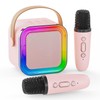 Mini Karaoke Machine for Kids Adults,Portable Bluetooth Speaker, 2 Wireless