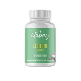 Vitabay Lecithin 1200 mg | 120 vegane Sojalecithin Softgels | Soja Lecithin mit Phosphatidylcholin | Rein biologisch & ohne Gentechnik | Stillen Vitamine mit Vitamin E | Lecithin Pulver Alternative