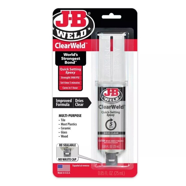 ClearWeld Quick-Set Epoxy Syringe - Fast and Strong Bonding Solution-