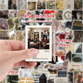 Vintage Stickers 100 Pcs, Aesthetic Retro Stickers Scrapbooking Stickers Pack | DIY Journaling Supplies Stickers Kit | Vinyl Waterproof Stickers for Scrapbooking, Laptops, Skateboard, DIY Crafts
