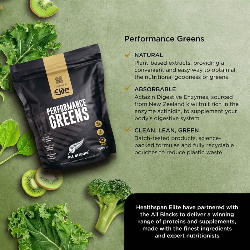 Healthspan Elite All Blacks Performance Greens (300g) | Super Green